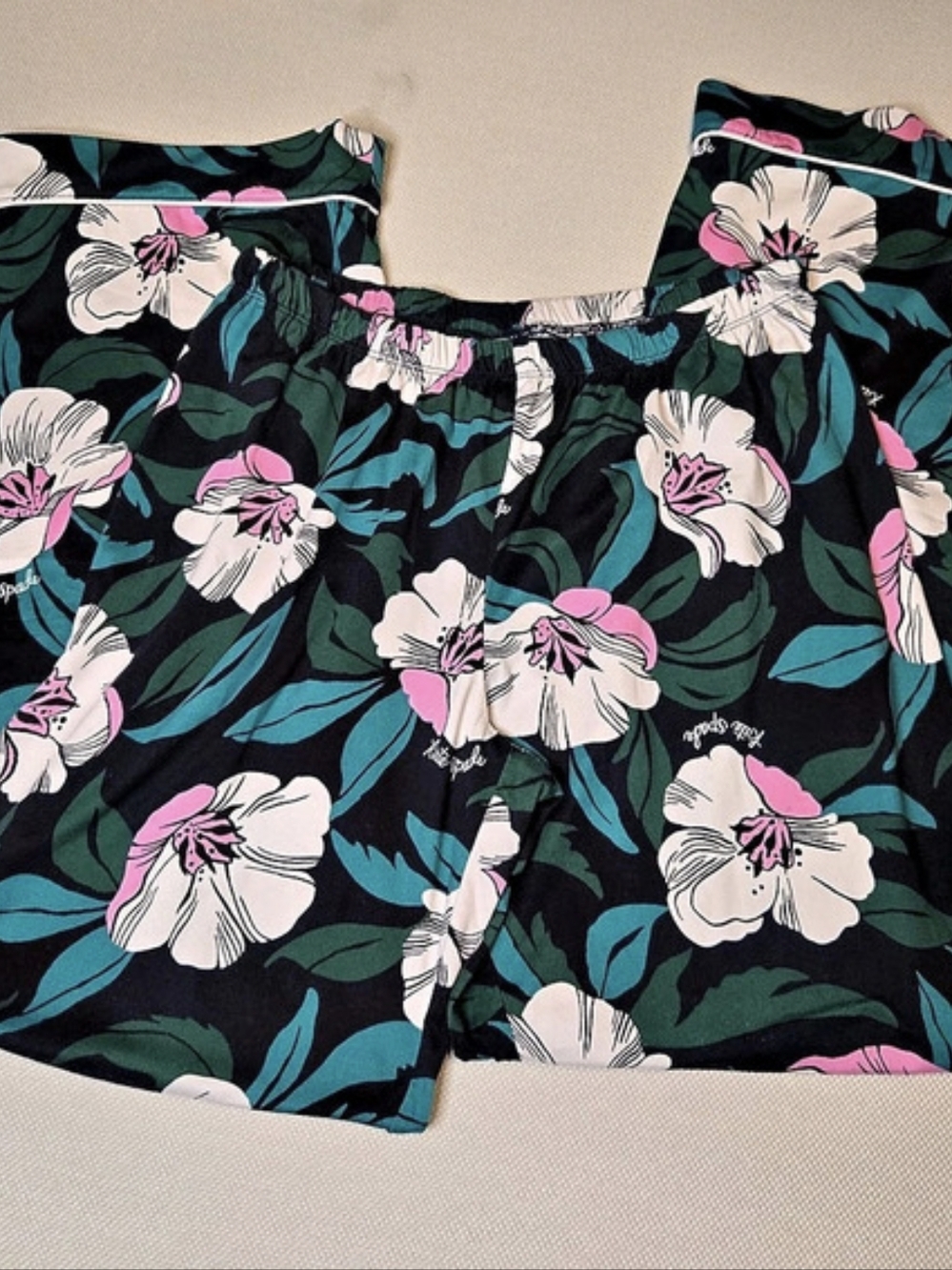 Kate Spade Women's Pajama Pants Floral Small Relaxed Luxury Classic Designer